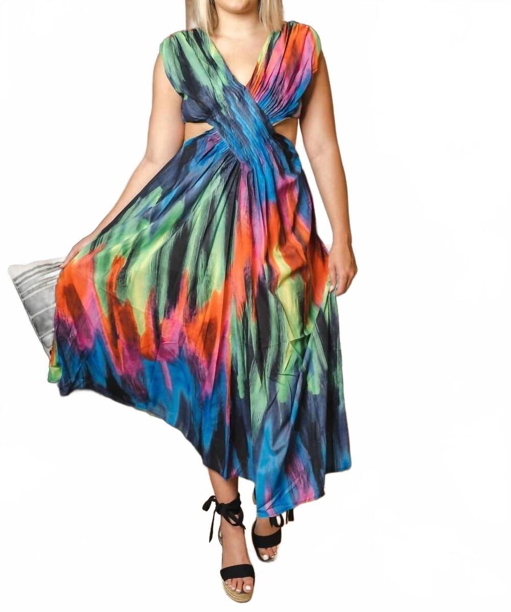 NEW ATHINA colorful cutout maxi dress in multi